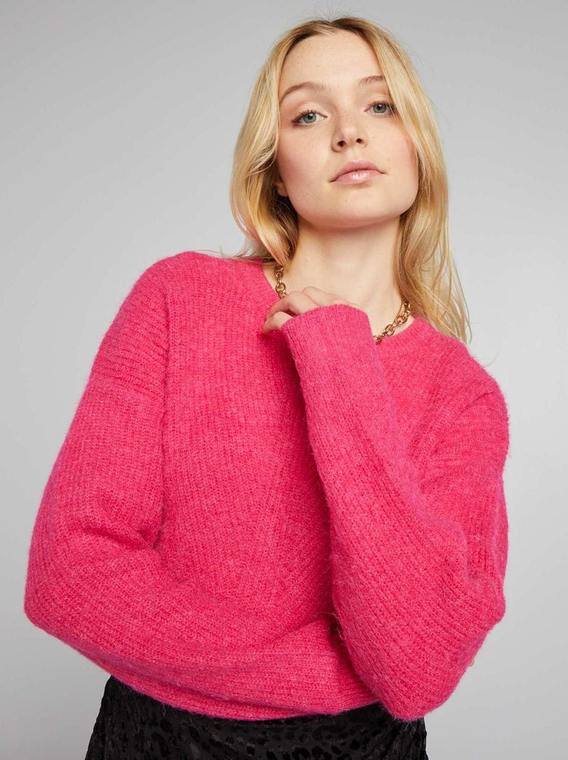 Camisola de malha canelada suave ROSA - Kiabi