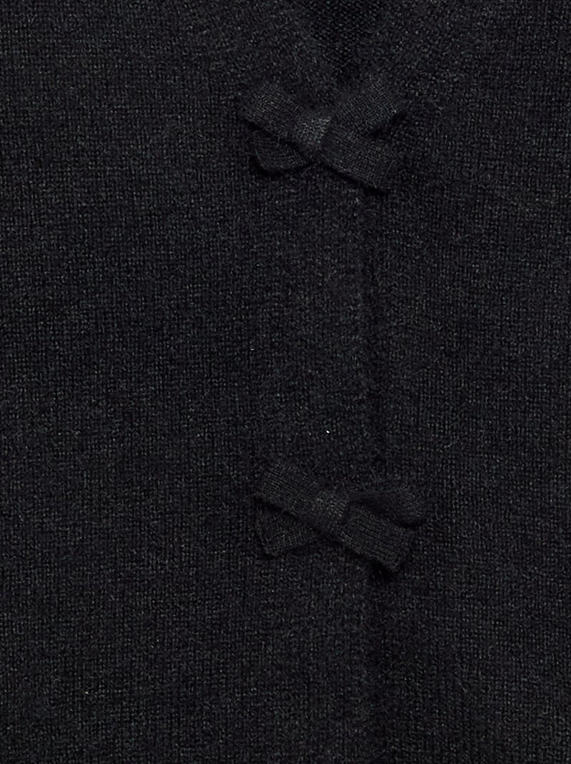 Camisola de malha com abertura de nós Preto - Kiabi