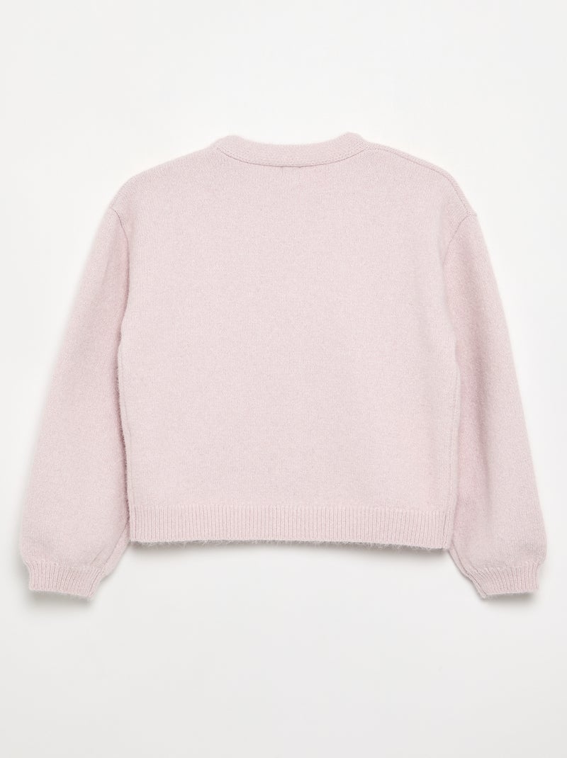Camisola de malha com abertura de nós Rosa - Kiabi