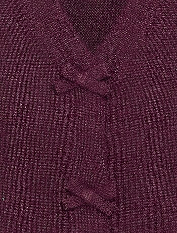 Camisola de malha com abertura de nós