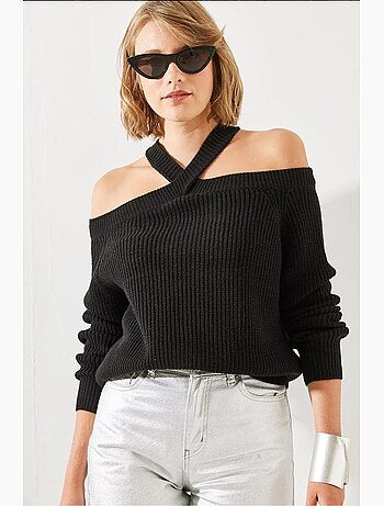 Camisola de malha com alça cruzada lucci