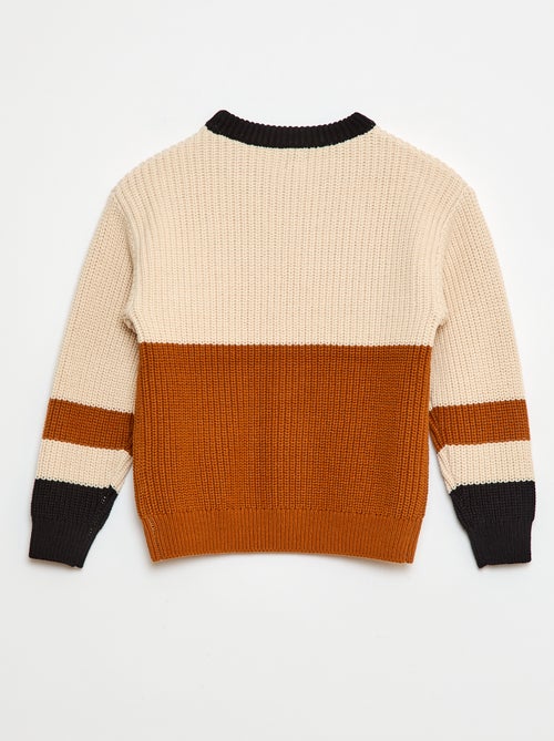 Camisola de malha com blocos de cor - Kiabi