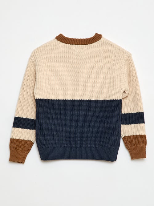 Camisola de malha com blocos de cor - Kiabi