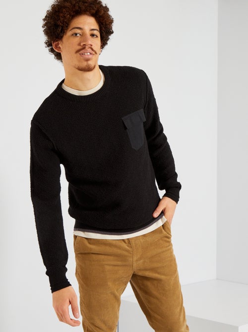 Camisola de malha com bolso frontal - Kiabi