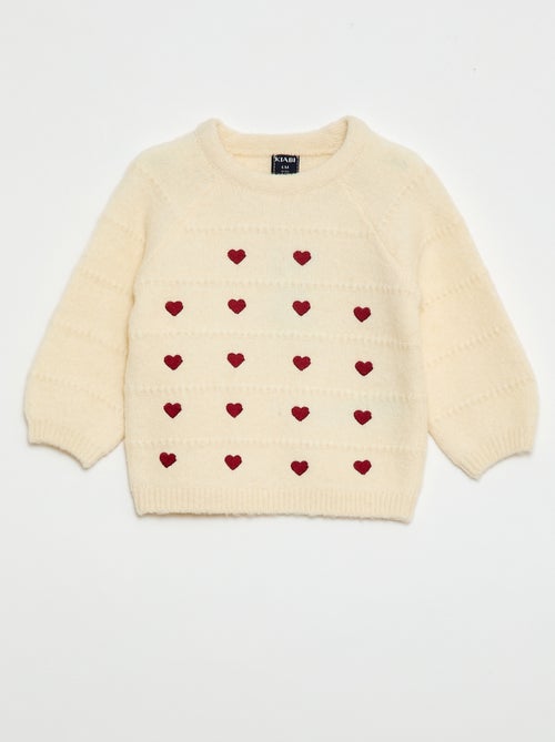 Camisola de malha com bordados - Kiabi