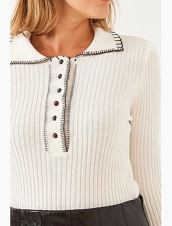 Camisola de malha com botões e gola polo lucci