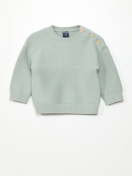 Camisola de malha com botões no ombro - Kiabi