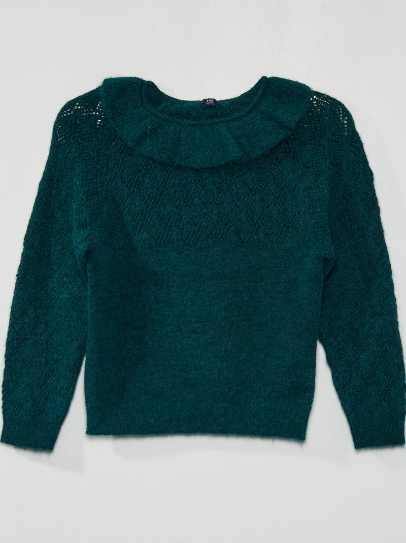 Camisola de malha com cabeção Verde - Kiabi