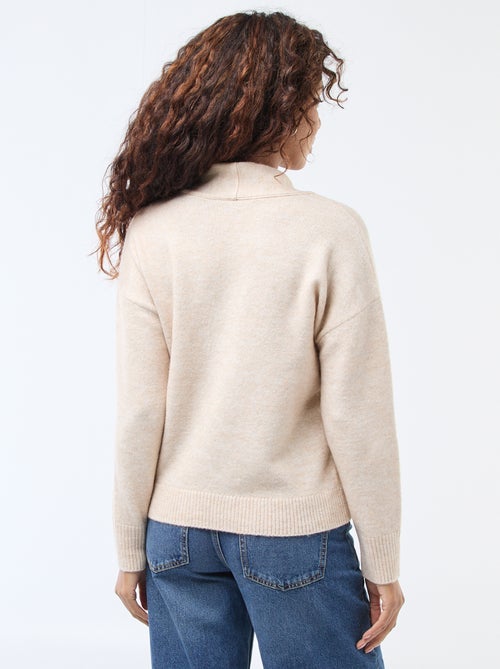 Camisola de malha com cachecol de trama grossa - Kiabi