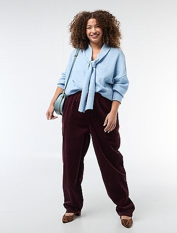 Camisola de malha com cachecol integrado