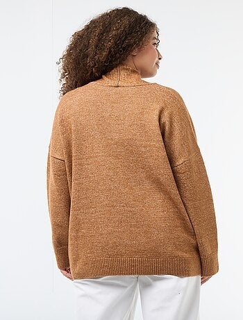 Camisola de malha com cachecol integrado