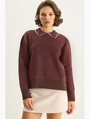 Camisola de malha com colarinho de camisa lucci