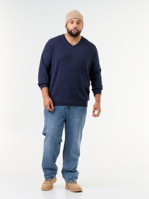 Camisola de malha com decote em V - Kiabi