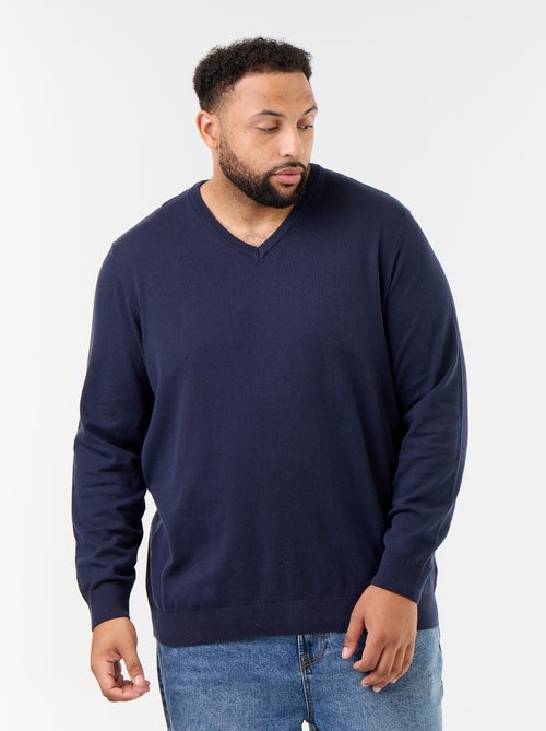 Camisola de malha com decote em V - Kiabi