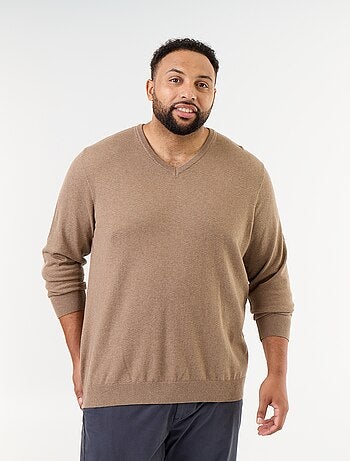 Camisola de malha com decote em V