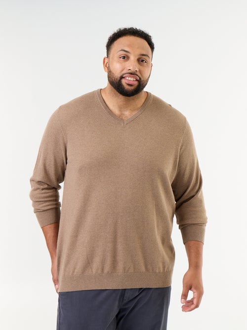 Camisola de malha com decote em V - Kiabi