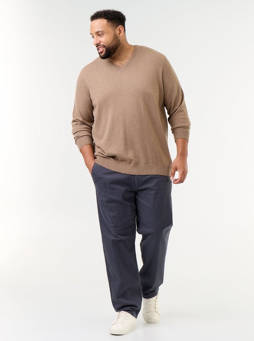 Camisola de malha com decote em V - Kiabi