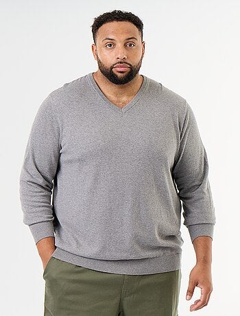 Camisola de malha com decote em V