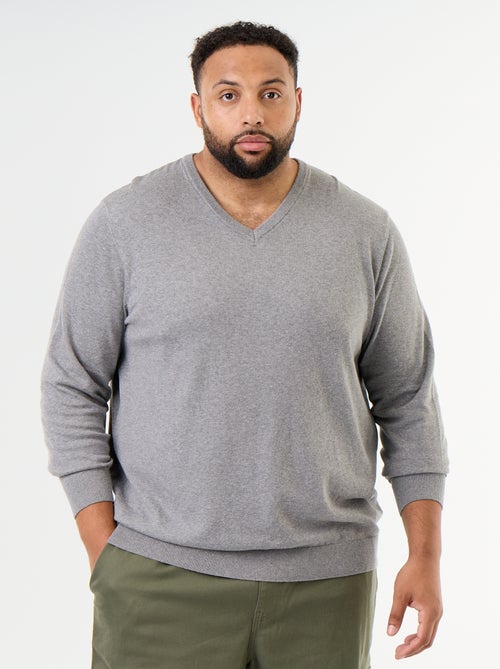 Camisola de malha com decote em V - Kiabi