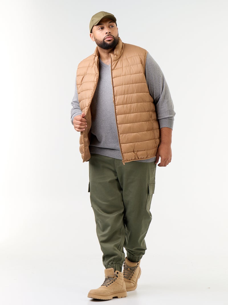 Camisola de malha com decote em V Cinza - Kiabi