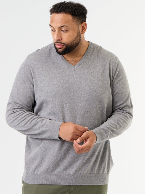 Camisola de malha com decote em V - Kiabi