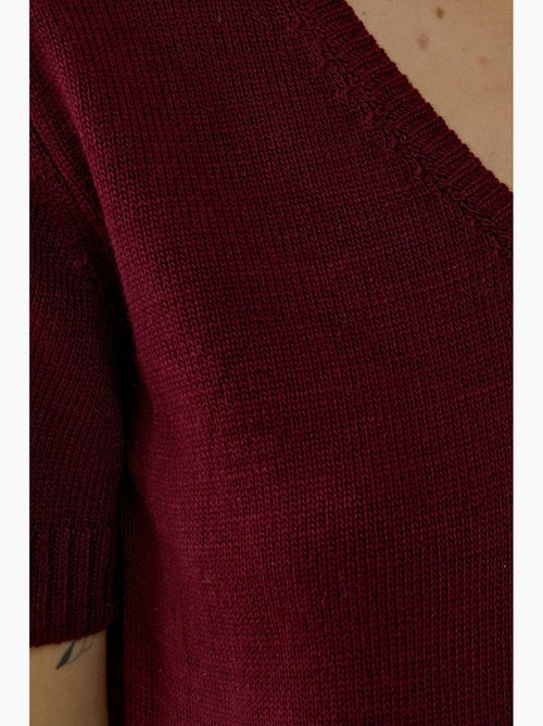 Camisola de malha com decote em v e manga curta hiccup - Kiabi Camisola de malha com decote em v e manga curta hiccup - Kiabi
