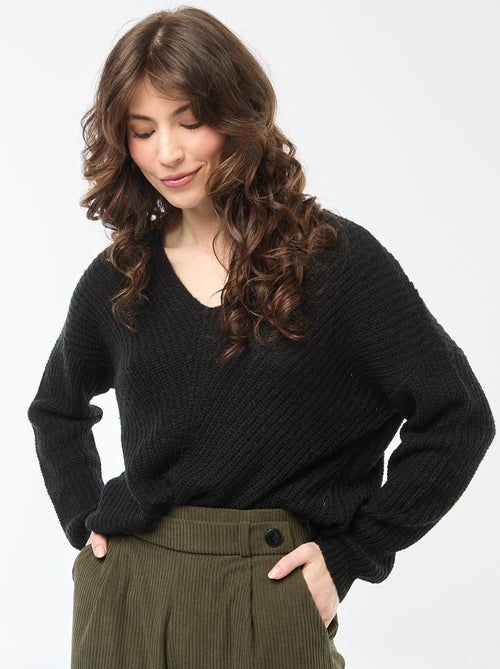Camisola de malha com decote em V 'JDY' - Kiabi