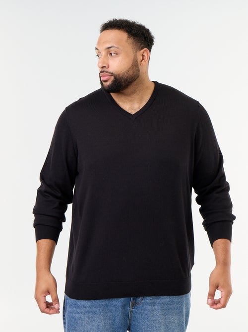 Camisola de malha com decote em V - Kiabi