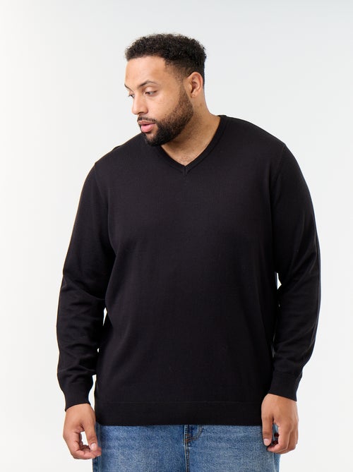 Camisola de malha com decote em V - Kiabi