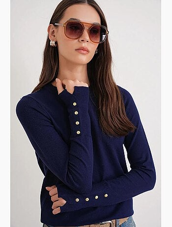 Camisola de malha com decote redondo mixray