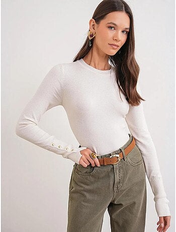 Camisola de malha com decote redondo mixray