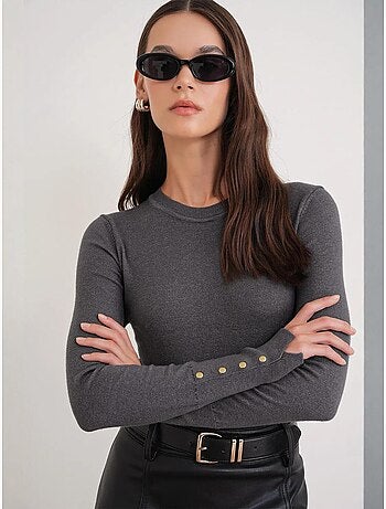 Camisola de malha com decote redondo mixray