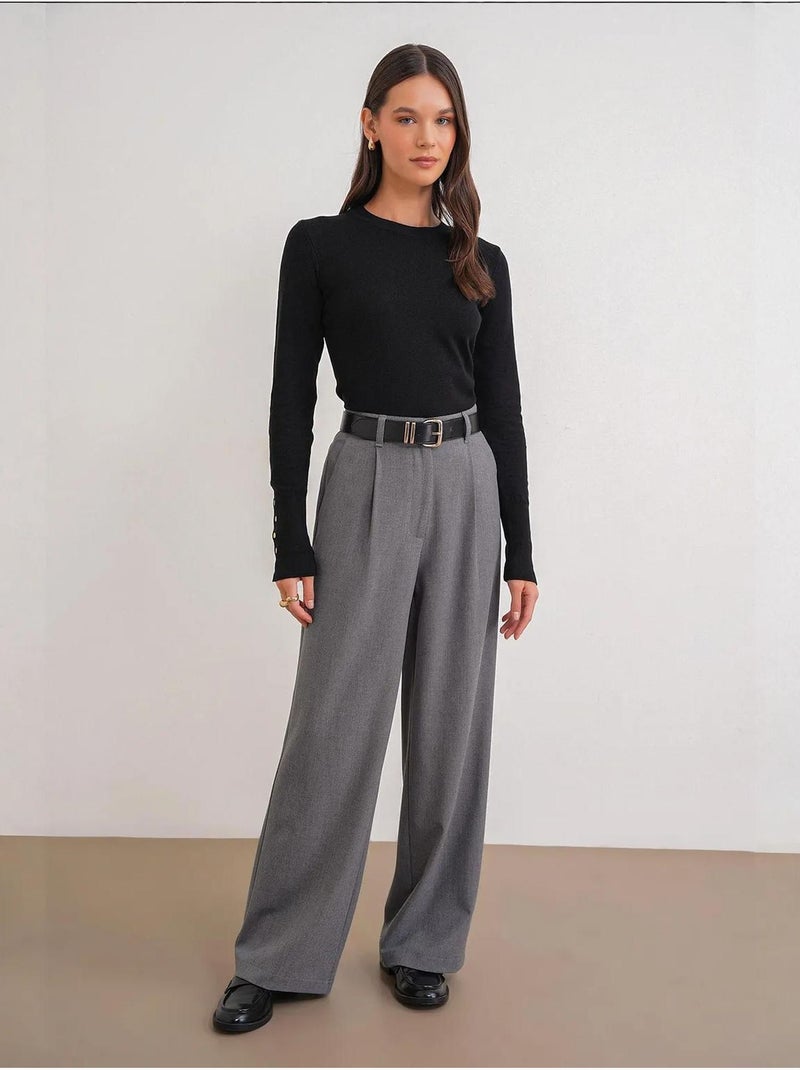 Camisola de malha com decote redondo mixray Preto - Kiabi