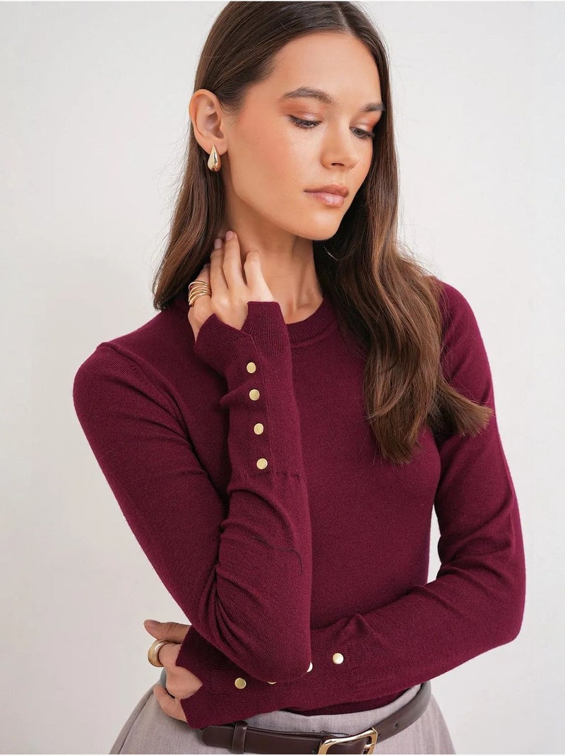 Camisola de malha com decote redondo mixray Vermelho caxemira - Kiabi