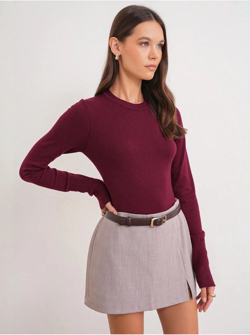 Camisola de malha com decote redondo mixray - Kiabi Camisola de malha com decote redondo mixray - Kiabi