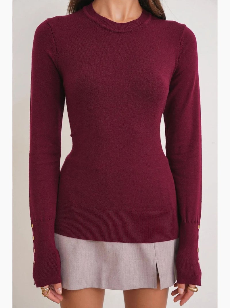 Camisola de malha com decote redondo mixray Vermelho caxemira - Kiabi