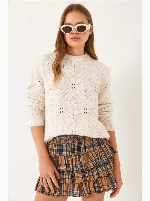 Camisola de malha com detalhe de pompom lucci - Kiabi Camisola de malha com detalhe de pompom lucci - Kiabi
