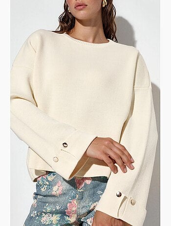 Camisola de malha com detalhes de botões hiccup