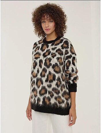 Camisola de malha com estampado de leopardo hiccup