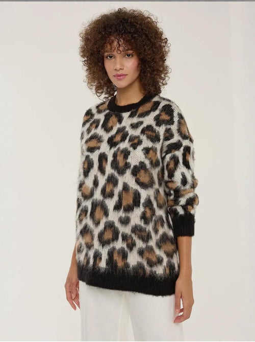 Camisola de malha com estampado de leopardo hiccup - Kiabi Camisola de malha com estampado de leopardo hiccup - Kiabi