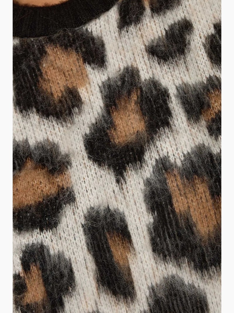 Camisola de malha com estampado de leopardo hiccup Multicolorido - Kiabi