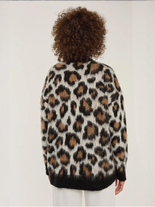 Camisola de malha com estampado de leopardo - Kiabi Camisola de malha com estampado de leopardo - Kiabi