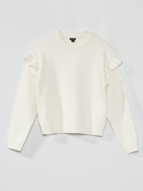 Camisola de malha com folhos - Kiabi