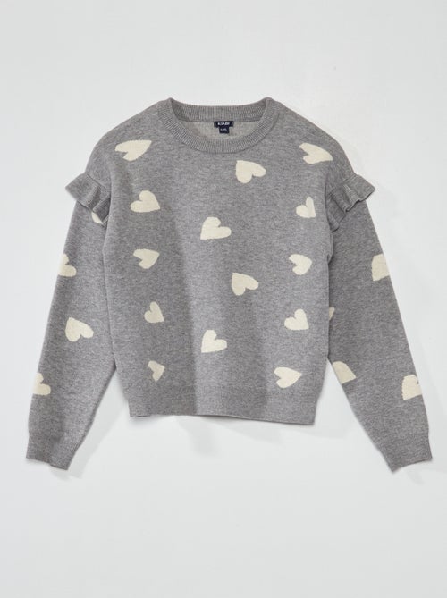 Camisola de malha com folhos - Kiabi