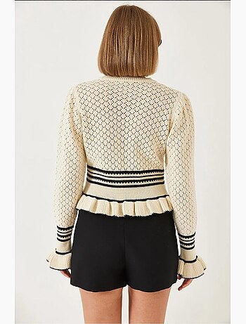 Camisola de malha com folhos lucci