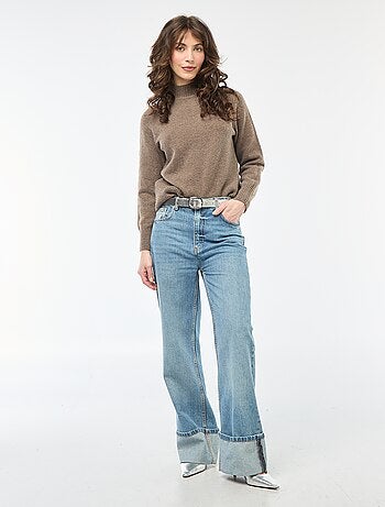 Camisola de malha com gola alta