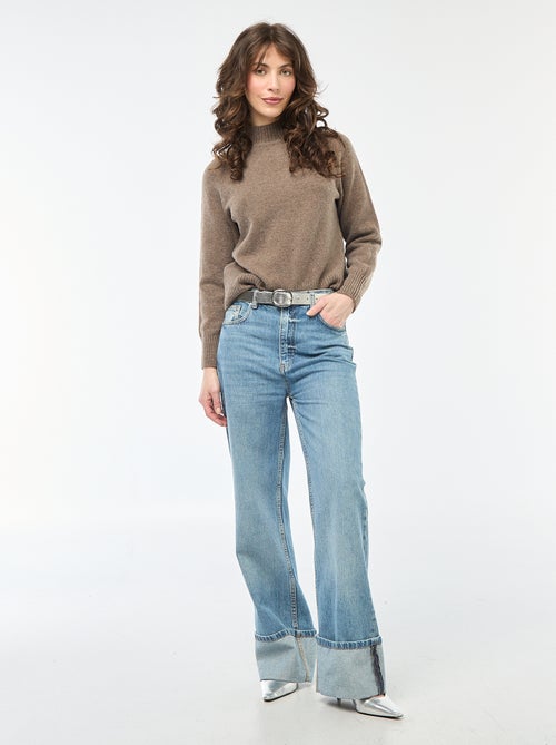 Camisola de malha com gola alta - Kiabi