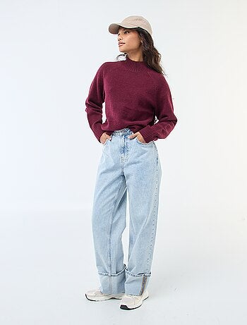 Camisola de malha com gola alta