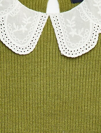 Camisola de malha com gola Claudine