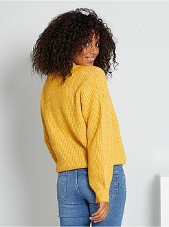 Camisola de malha com gola em V - Kiabi